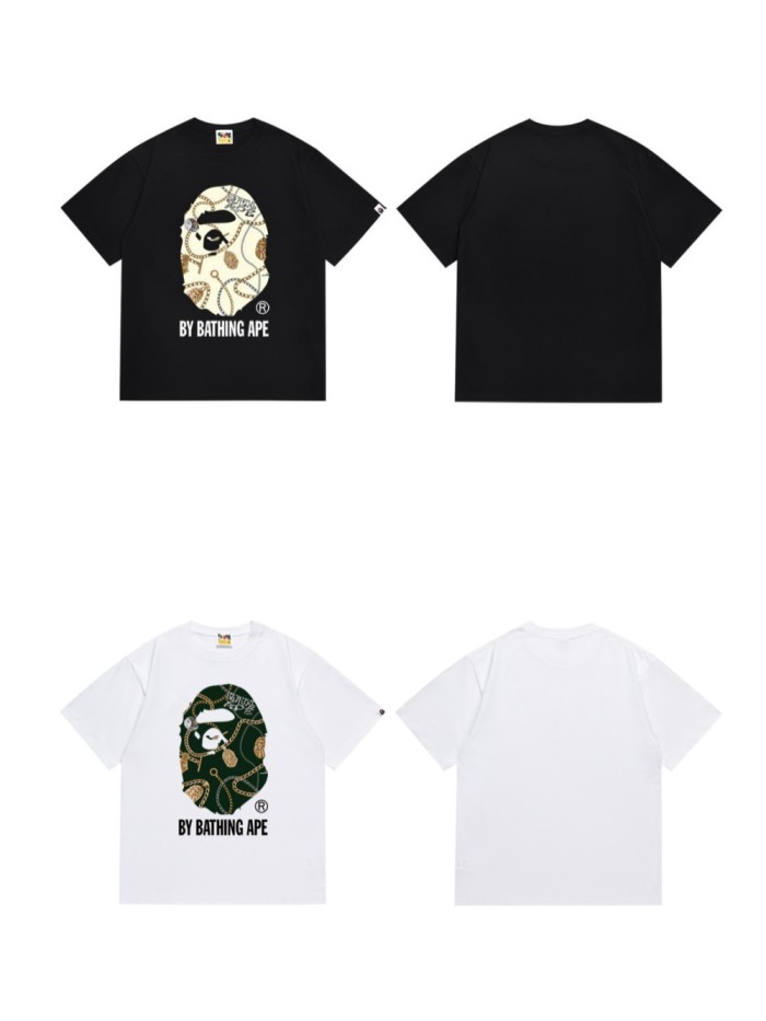 Gold Silver Jewelry Chain Ape Head Print Tee 2 colors 29345618