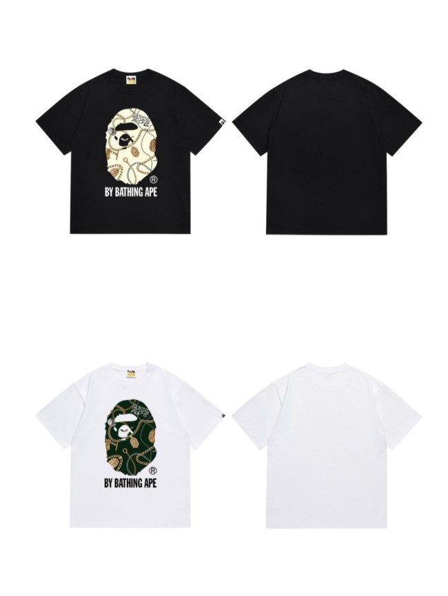 Gold Silver Jewelry Chain Ape Head Print Tee 2 colors 29345618