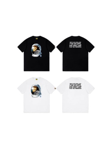 1:1 quality version Lunar Mirror Astronaut Ape English Slogan Print Tee 2 colors 29345561