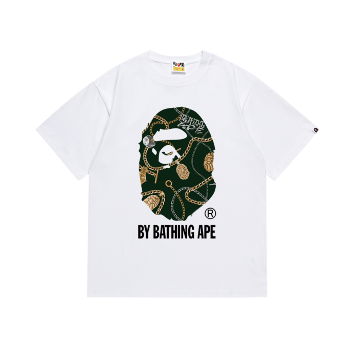 Gold Silver Jewelry Chain Ape Head Print Tee 2 colors 29345618