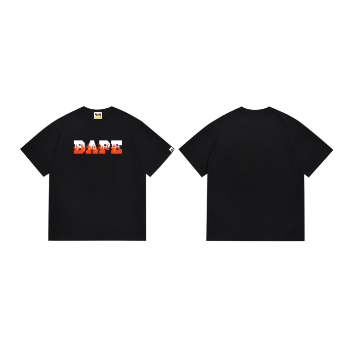 Burning Flame Logo Letter Print Tee 4 colors 29345624