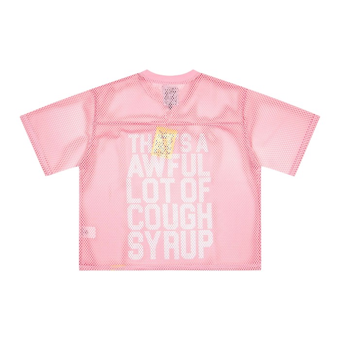 Retro Sport Streetwear Available Front Simple Block Typography Back Large Stacked Letter Print Cropped Mesh Jersey T-Shirt 4 colors 29345315