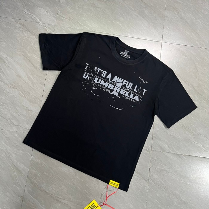 Grunge Hip Hop Streetwear Front Faded Distressed Umbrella Text Back Giant Stacked Worn Block Letter Print T-Shirt 2 colors 29345297