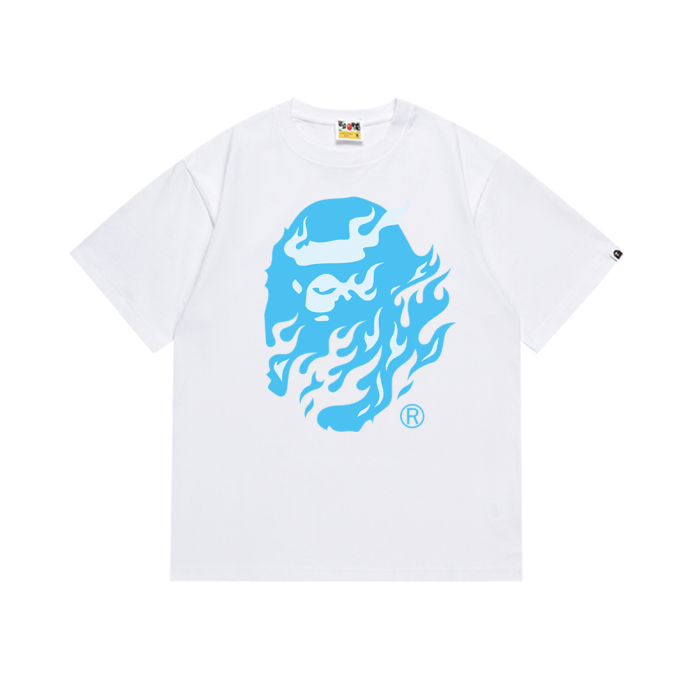 Trendy Flame Wrapped Ape Head Print Tee 4 colors 29345613