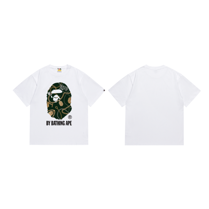 Gold Silver Jewelry Chain Ape Head Print Tee 2 colors 29345618