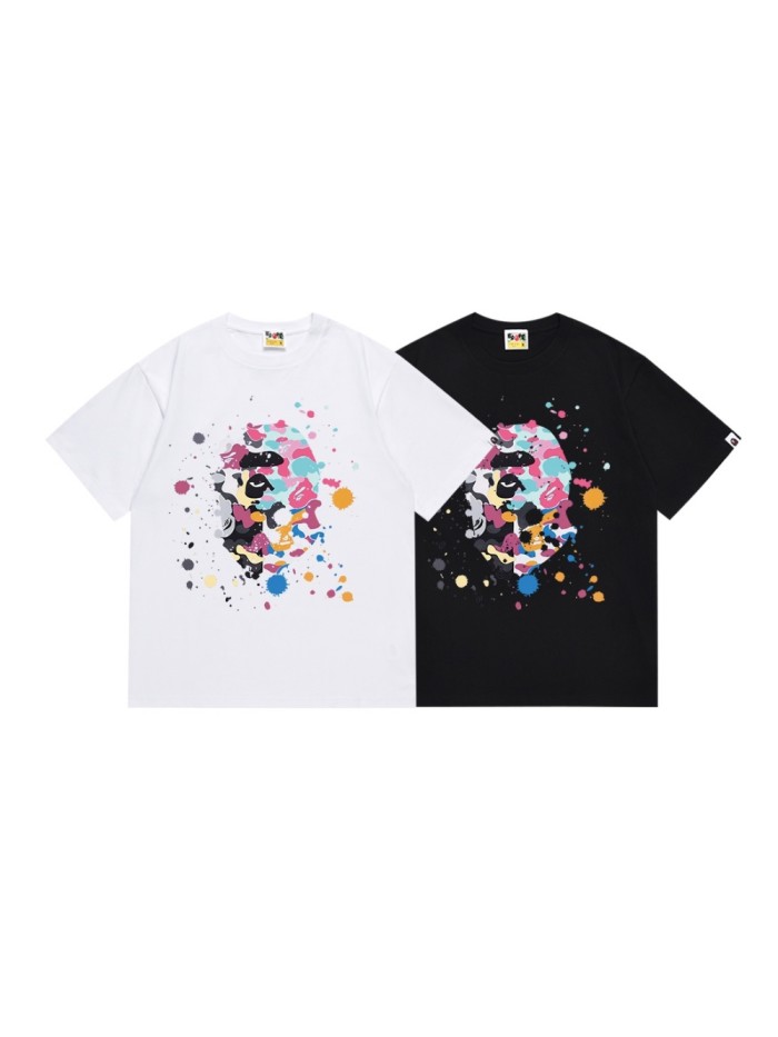 US Limited Splash Ink Graffiti Ape Head Print Tee 2 colors 29345611