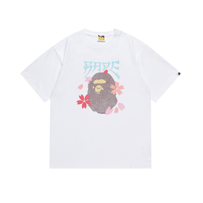 Japanese Style Embossed Petal Ape Head Print Tee 2 colors 29345614