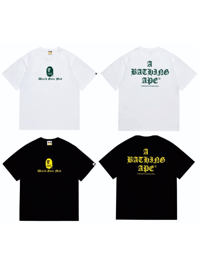 A Bathing Ape Bape Color Contrast Gothic Sanskrit 1993 Ape Head Print Tee 2 colors 29348081