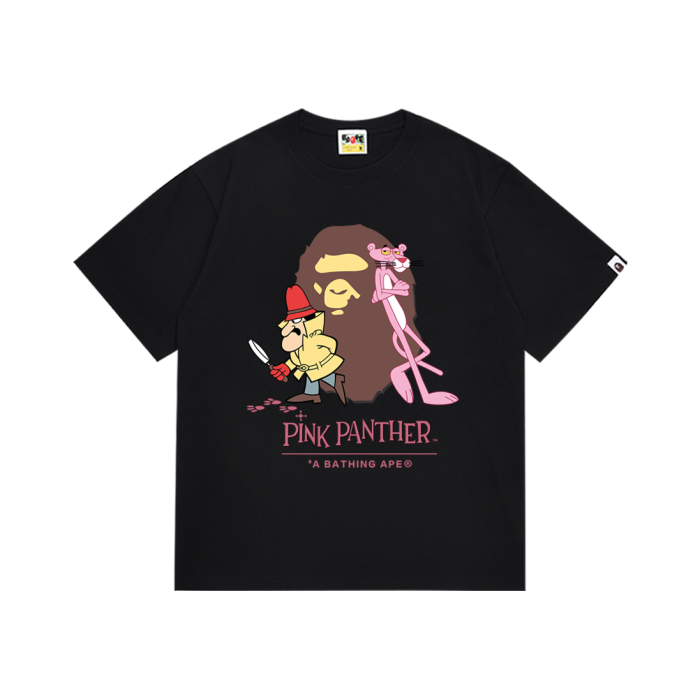A Bathing Ape Bape Pink Panther Co-branded Cartoon Detective Ape Head Print Tee 3 colors 29347627