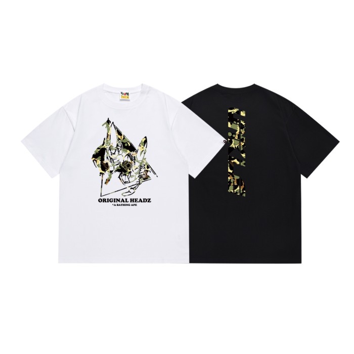 A Bathing Ape Bape UNKIE Co-branded Triangle Graffiti Camo Print Tee 2 colors 29347619
