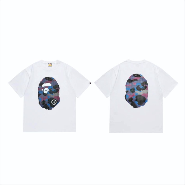 A Bathing Ape Bape Grid Camo Ape Head Double Side Print Tee 2 colors 29348064