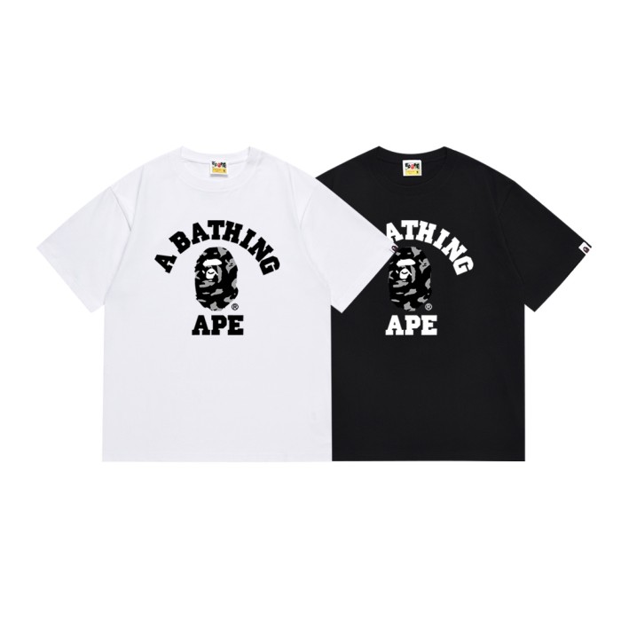 A Bathing Ape Bape Two Tone Camo Ape Head Curved Letter Print Tee 4 colors 29348060