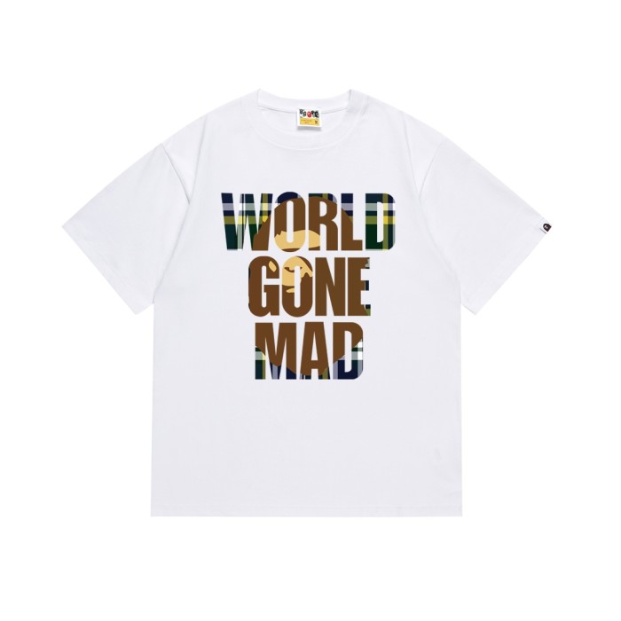 A Bathing Ape Bape Negative Space Plaid Letter Ape Head Print Tee 2 colors 29347630