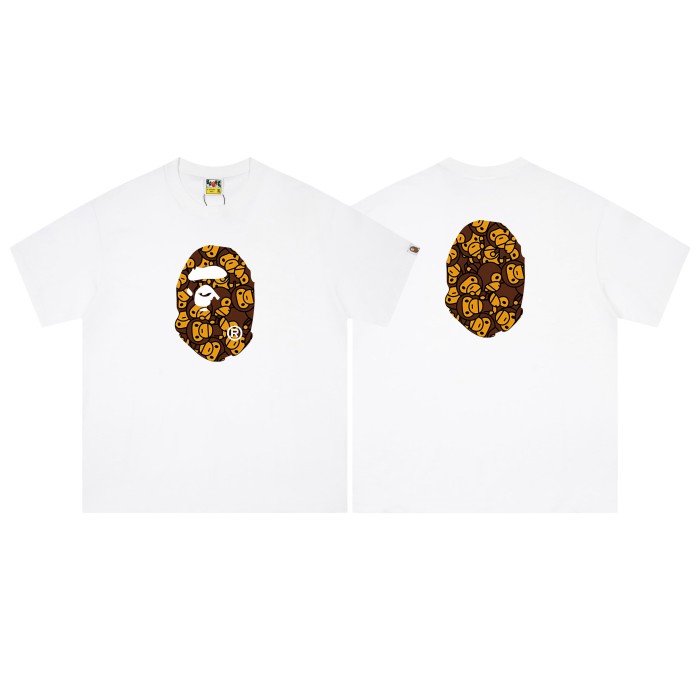 A Bathing Ape Bape Stacked Brown Milo Ape Head Double Side Print Tee 2 colors 29347623