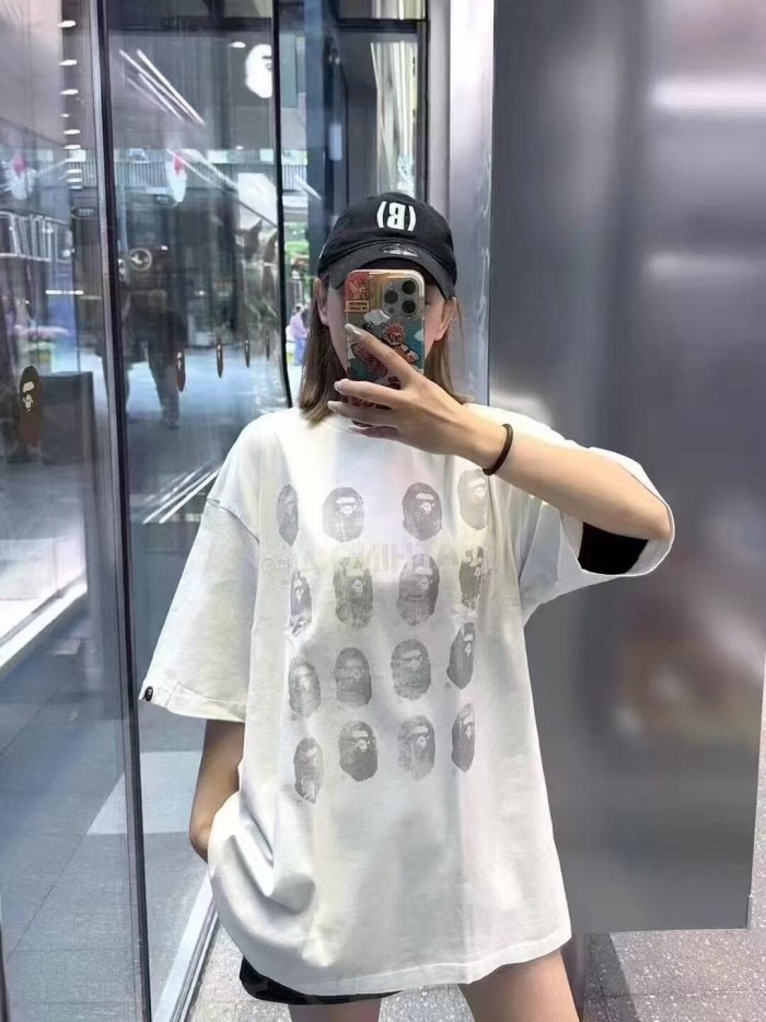 A Bathing Ape Bape Matrix Lunar Meteorite Ape Head Print Tee 2 colors 29348040