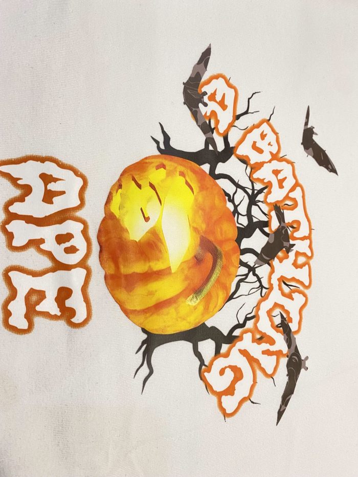 A Bathing Ape Bape Halloween Pumpkin Letter Bat Pattern Print Tee 2 colors 29348063