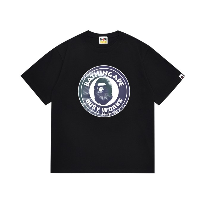 A Bathing Ape Bape Tie Dye Ape Head Letter Round Seal Print Tee 4 colors 29348080