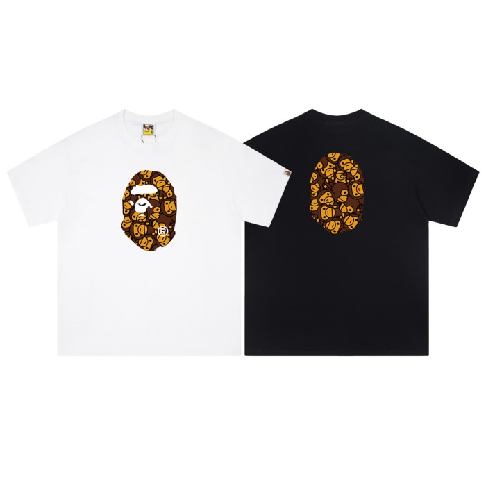 A Bathing Ape Bape Stacked Brown Milo Ape Head Double Side Print Tee 2 colors 29347623
