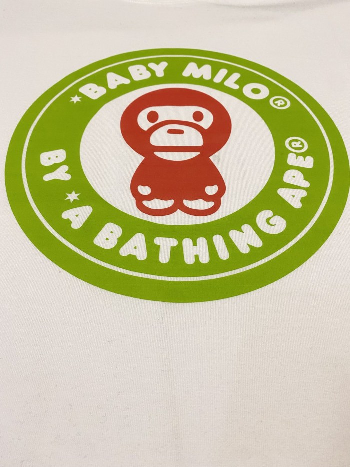 A Bathing Ape Bape Watermelon Color Cartoon Milo Round Seal Letter Print Tee 2 colors 29348065
