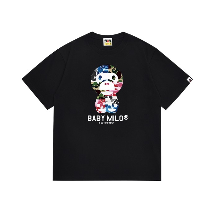 A Bathing Ape Bape Mixed Splicing Camo Milo Print Tee 2 colors 29348048