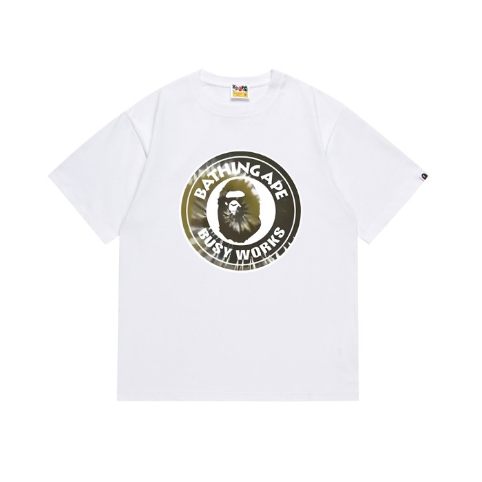 A Bathing Ape Bape Tie Dye Ape Head Letter Round Seal Print Tee 4 colors 29348080