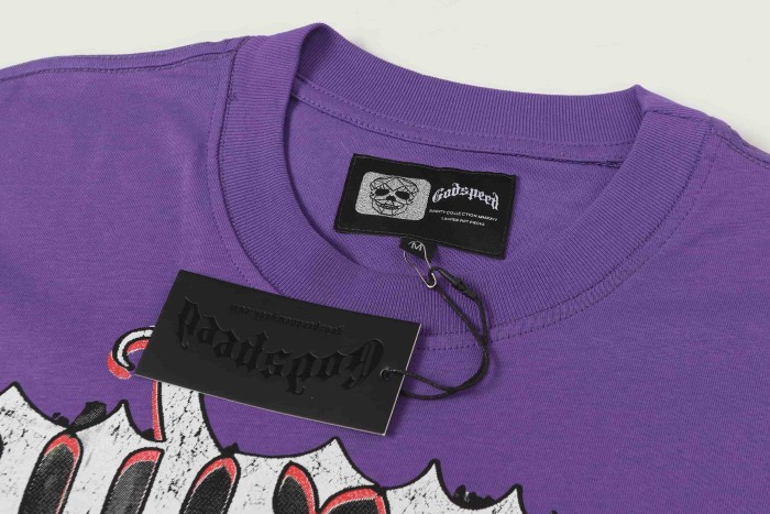 Godspeed Retro Baseball Varsity Streetwear Front Skeleton Baseball Player Vintage Gothic Typography Print T-Shirt 2 colors 29348093