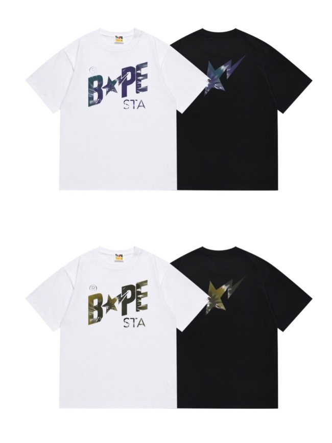A Bathing Ape Bape Tie Dye Large Letter Star Print Tee 4 colors 29348079