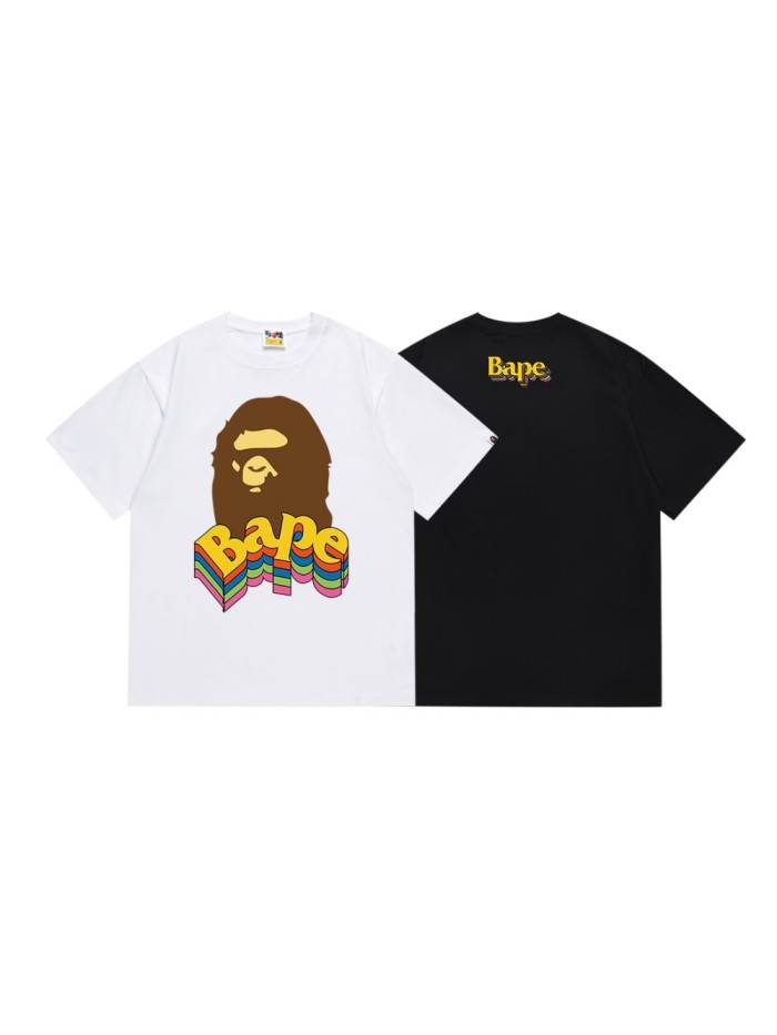 A Bathing Ape Bape Ape Head Color Letter 3D Stack Print Tee 2 colors 29348073