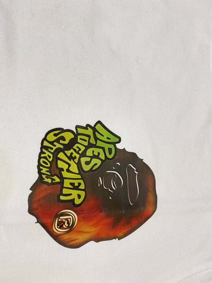 A Bathing Ape Bape Flame Fuzzy Ape Head Color Contrast Graffiti Letter Print Tee 2 colors 29348041