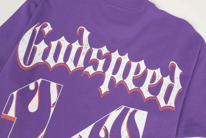 Godspeed Retro Baseball Varsity Streetwear Front Skeleton Baseball Player Vintage Gothic Typography Print T-Shirt 2 colors 29348093
