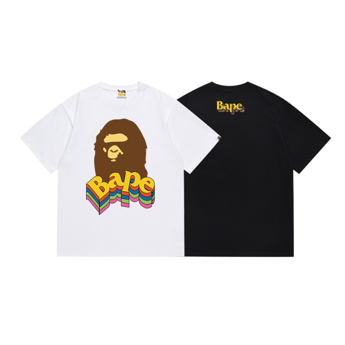 A Bathing Ape Bape Ape Head Color Letter 3D Stack Print Tee 2 colors 29348073
