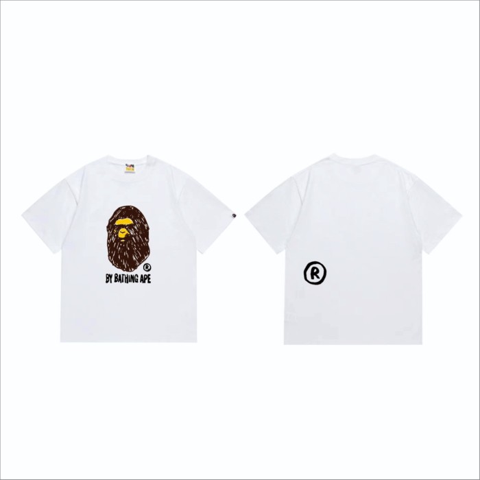 A Bathing Ape Bape Thick Brush Stroke Graffiti Long Hair Ape Head Print Tee 2 colors 29347622
