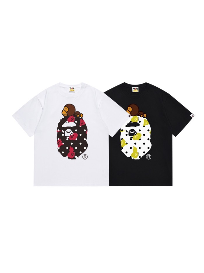 A Bathing Ape Bape Polka Dot Ape Head Sleeping Milo Print Tee 2 colors 29347620
