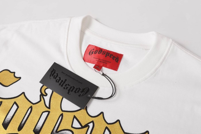 Godspeed Retro Motorsport Streetwear Front Vintage Racer Portrait Gothic Letter Jet Plane Scene Print Back Yellow Slogan Five Star T-Shirt 3 colors 29347762