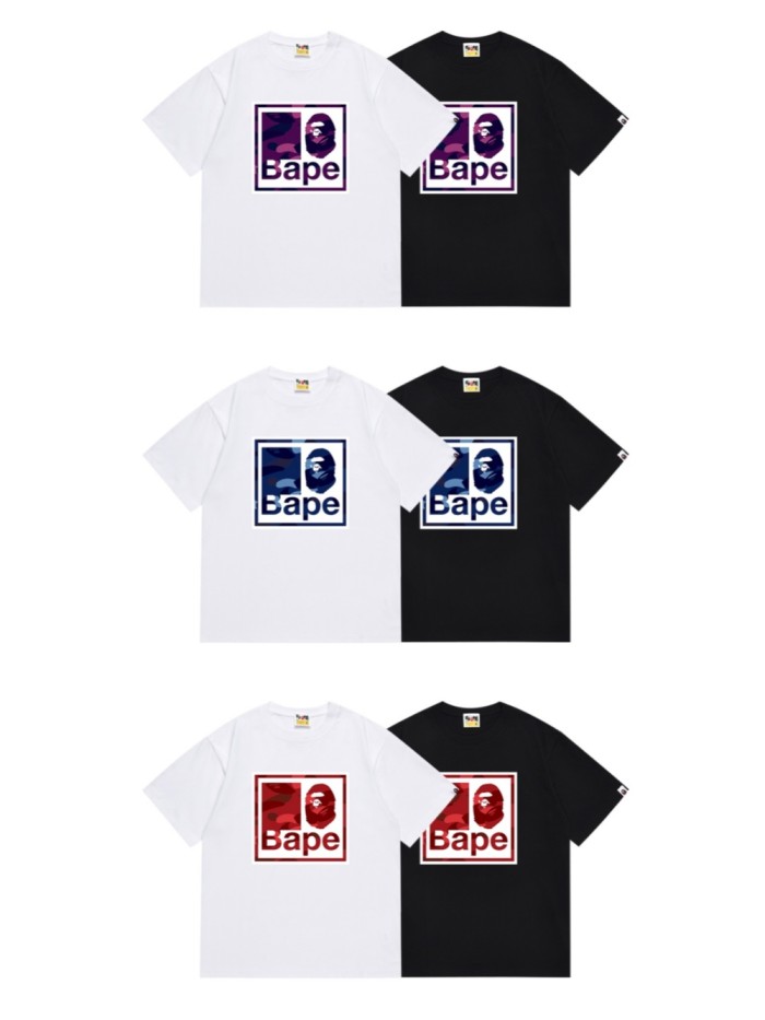 A Bathing Ape Bape Frame Divided Camo Ape Head Print Tee 6 colors 29347626