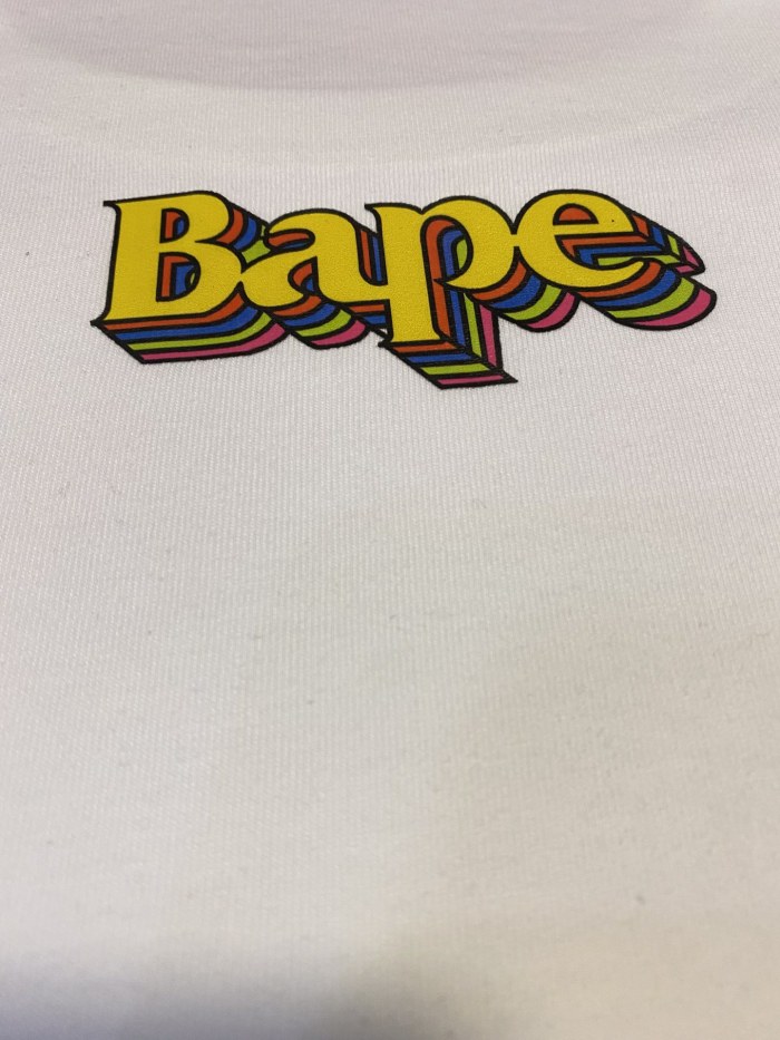 A Bathing Ape Bape Ape Head Color Letter 3D Stack Print Tee 2 colors 29348073