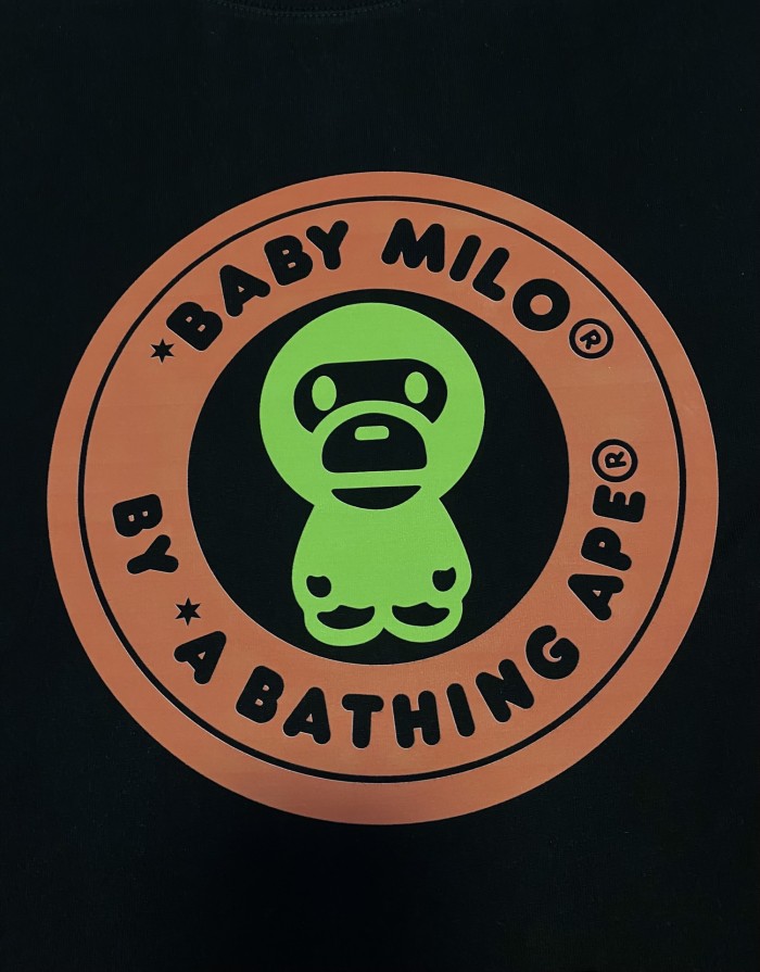 A Bathing Ape Bape Watermelon Color Cartoon Milo Round Seal Letter Print Tee 2 colors 29348065