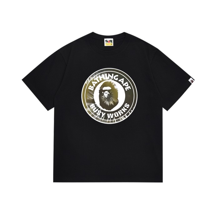 A Bathing Ape Bape Tie Dye Ape Head Letter Round Seal Print Tee 4 colors 29348080