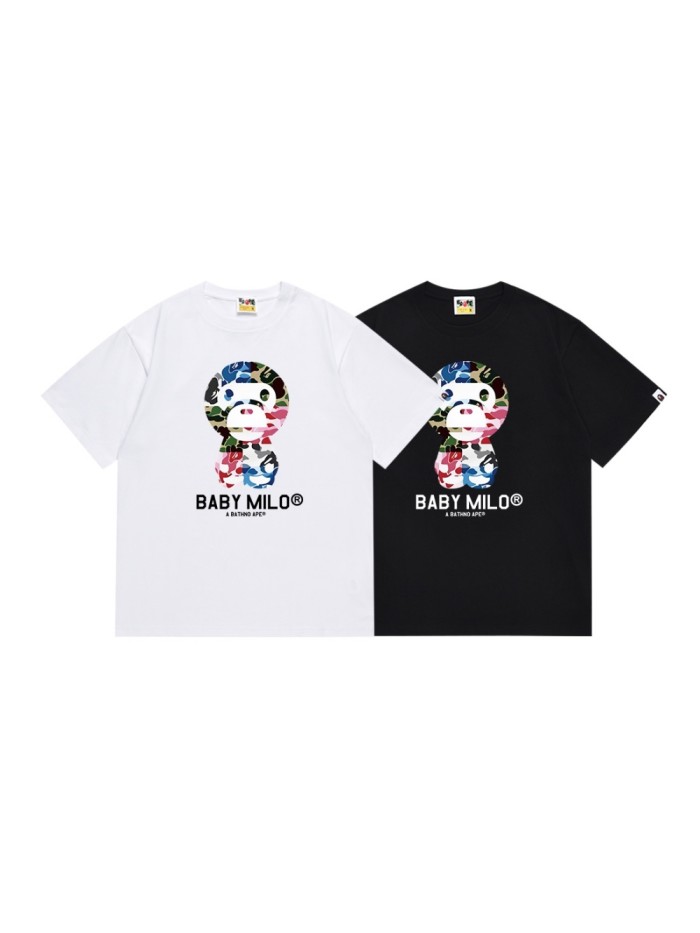 A Bathing Ape Bape Mixed Splicing Camo Milo Print Tee 2 colors 29348048