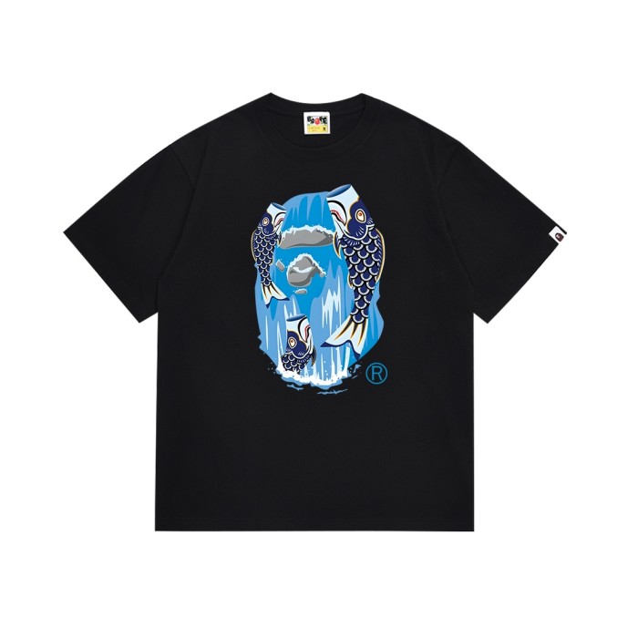 A Bathing Ape Bape Carp Streamer Waterfall Ape Head Print Tee 2 colors 29348050