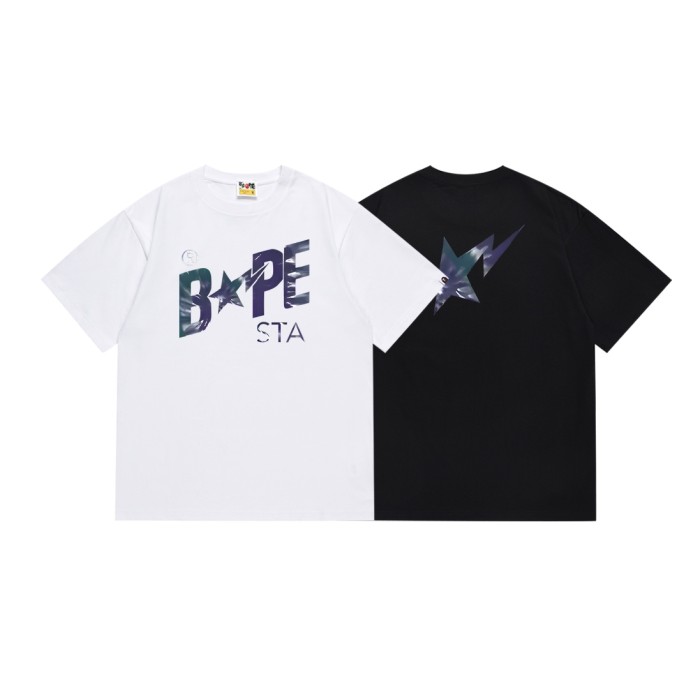 A Bathing Ape Bape Tie Dye Large Letter Star Print Tee 4 colors 29348079