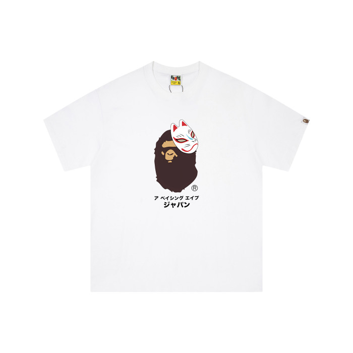 A Bathing Ape Bape Japanese Fox Mask Japanese Text Ape Head Print Tee 2 colors 29348057