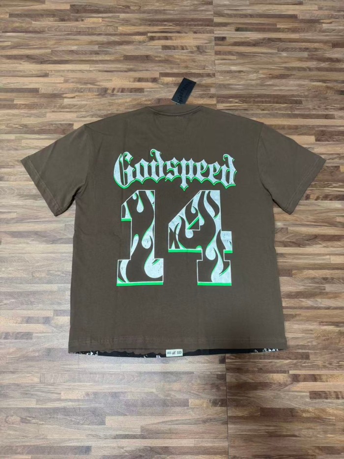 Godspeed Retro Varsity Basketball Streetwear Front Skeleton Basketball Team Vintage Gothic Letter Print Back Green Outline Flame Crackle Number 14 T-Shirt 2 colors 29347777
