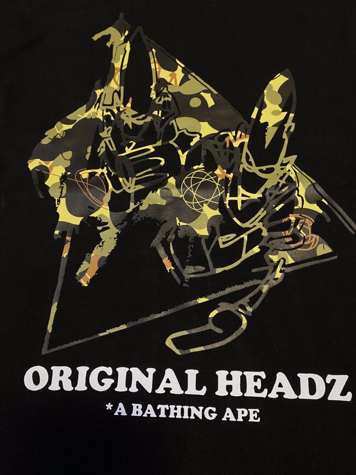 A Bathing Ape Bape UNKIE Co-branded Triangle Graffiti Camo Print Tee 2 colors 29347619