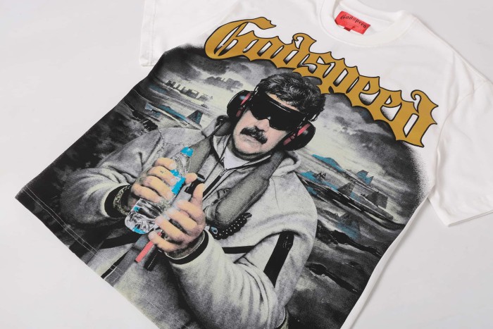 Godspeed Retro Motorsport Streetwear Front Vintage Racer Portrait Gothic Letter Jet Plane Scene Print Back Yellow Slogan Five Star T-Shirt 3 colors 29347762