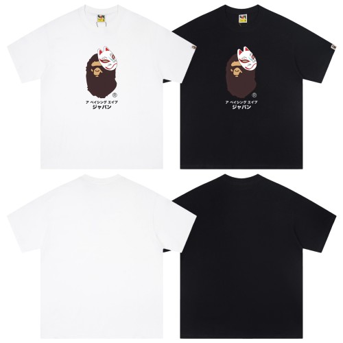 A Bathing Ape Bape Japanese Fox Mask Japanese Text Ape Head Print Tee 2 colors 29348057