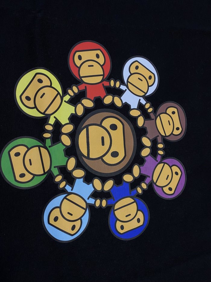 A Bathing Ape Bape Circular Colorful Holding Hands Milo Print Tee 2 colors 29347637
