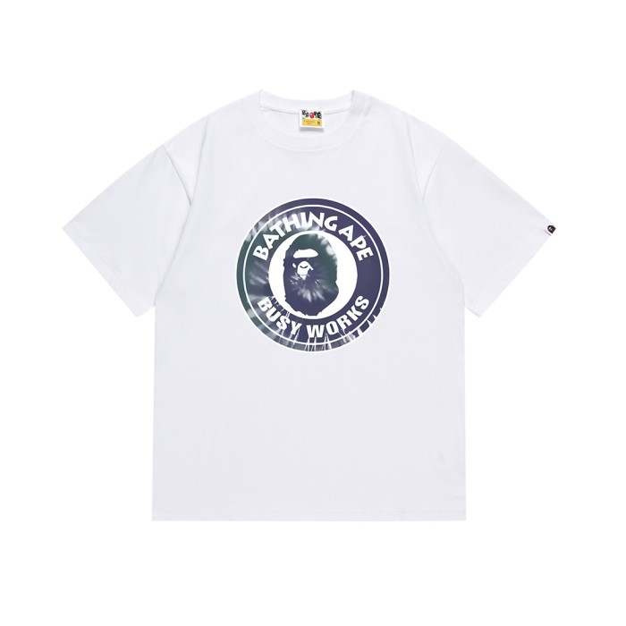 A Bathing Ape Bape Tie Dye Ape Head Letter Round Seal Print Tee 4 colors 29348080