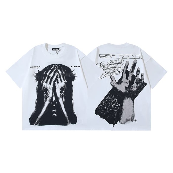 Hellstar Studio Thorn Crown Face Covered Jesus Print Tee 29348174