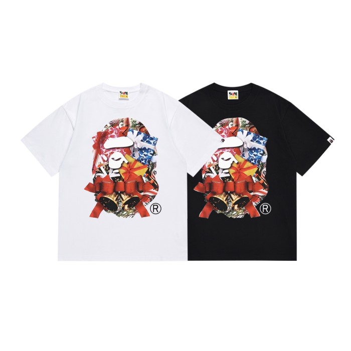 A Bathing Ape Bape Christmas Bells Gift Box Ape Head Print Tee 2 colors 29348059